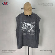 メンズ ビンテージ風 タンクトップ 男女兼用 ノースリーブ トップス 春夏 2025新作★