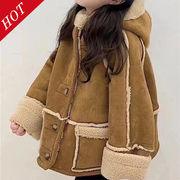 2024秋冬新作 革毛一体☆両面着れ裏起毛もこもこ厚手コートアウター