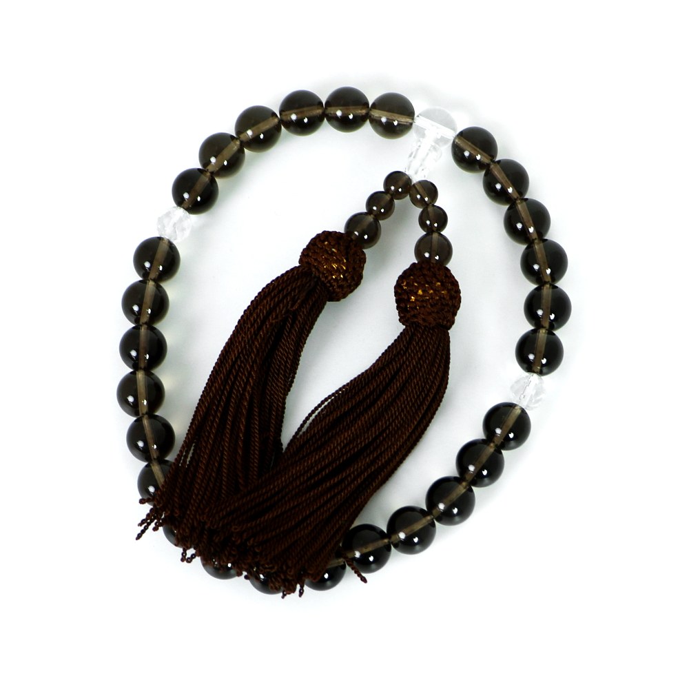 数珠 男女兼用 煙水晶の数珠 スモーキークォーツ