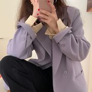 LIME☆韓国☆2025春 無地カジュアルボタン付きスーツジャケット