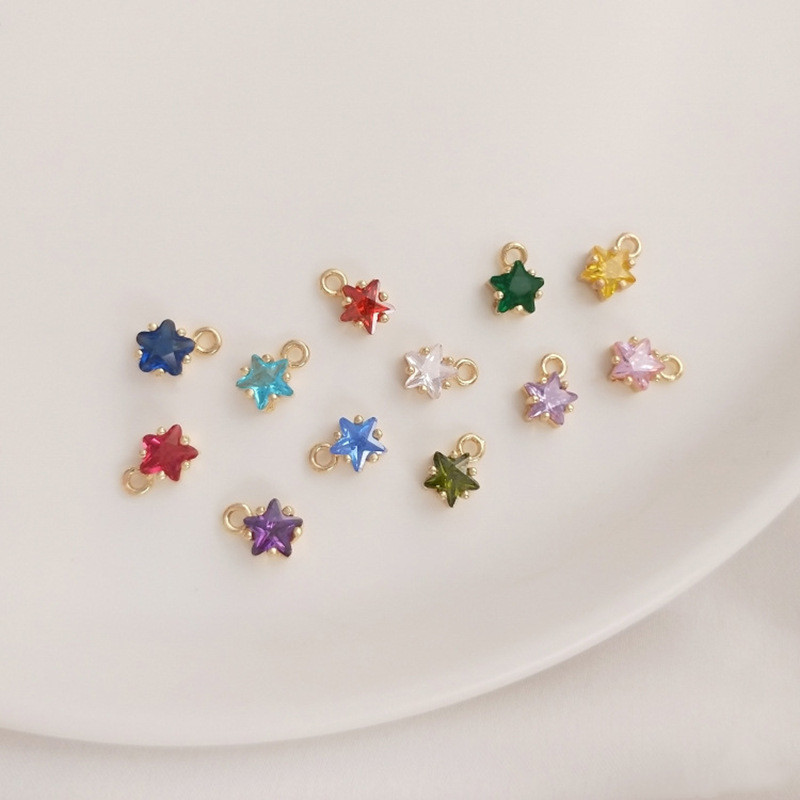 星のチャーム ストーン K14金色 ミニチャーム キラキラ 惑星 アクセサリーパーツ スター ハンドメイド