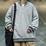 TSHEKアメリカン レトロ スウェットシャツ 春用 ゆったり ベースボールカラー カラーブロック トップス