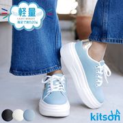 【2025春新作】kitson ローカットスニーカー 軽い 厚底 フラットソール ロゴ 3e