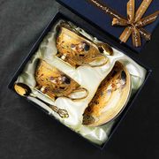ボーンチャイナ コーヒーカップ＆ソーサー ギフトセットヨーロッパ風 - クリムト名作「Kiss」
