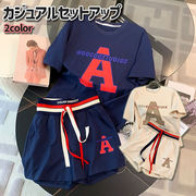 カジュアル セットアップ 上下セット プリント ロゴ 半袖 Tシャツ ショートパンツ 短パン