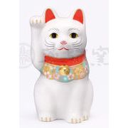 ★開運招福　薬師窯招き猫★　お目出度い「縁起の置物」【桜づくし　招き猫(白・小)】