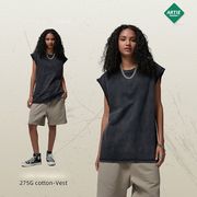 メンズ ビンテージ風 無地 タンクトップ 男女兼用 ノースリーブ トップス 春夏 2025新作★全4色