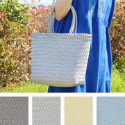 パサールバッグ プレーン L[エコ PPバンドかごカゴ籠バスケットハンドバッグ カラフル アジアン 春夏25SS]