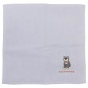 アニマル刺繍タオルハンカチ くろまめ いぬ