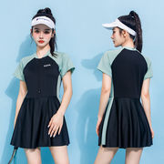 大きいサイズの水着の女性の新型のワンピース式の160斤の太っているmmはやせている休暇の温泉のスポー