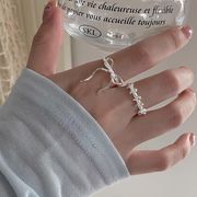 【プチプラ】金アレ対応☆リボンボウ オープンリング レディース デザイン リング 人差し指リング 夏