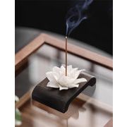 クオリティ保障大ヒット 手作り陶器 花線香立て つまみ細工 香り道具 禅インテリア 香炉 置物