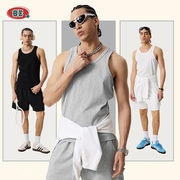 メンズファッション 無地 タンクトップ 男女兼用 ノースリーブ トップス 春夏 2025新作★全4色