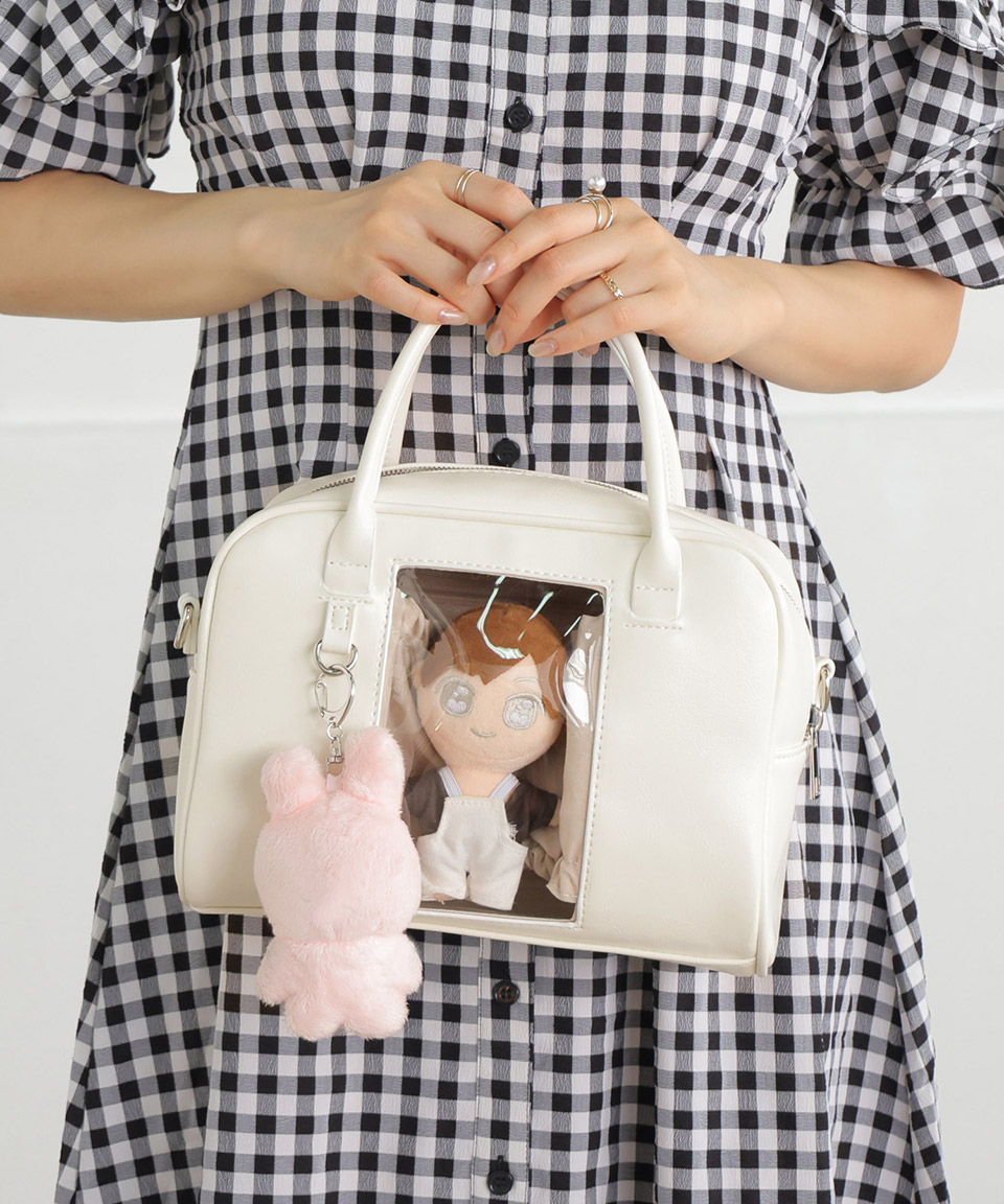 推し活 ぬいぐるみ リボン 2WAY ボストン ちびぬい ボストン