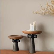 このお値段なら納得 オリジナルデザイン 北欧風 高脚木製トレイ キャンドル アロマ 香水用 インテリア収納