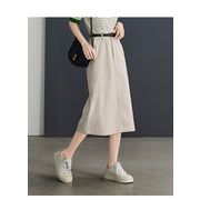 TSHEK2025夏新作 おしゃれ ハイウエスト カジュアル Aライン ミディスカート