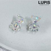 ピアス レディース くま ベアー アニマル オーロラ 透明 クリア かわいい ガーリー 爽やか 春夏