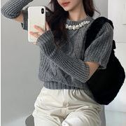 レディーストップス・秋冬・長袖のセーター・上着・新作・パルネックレス