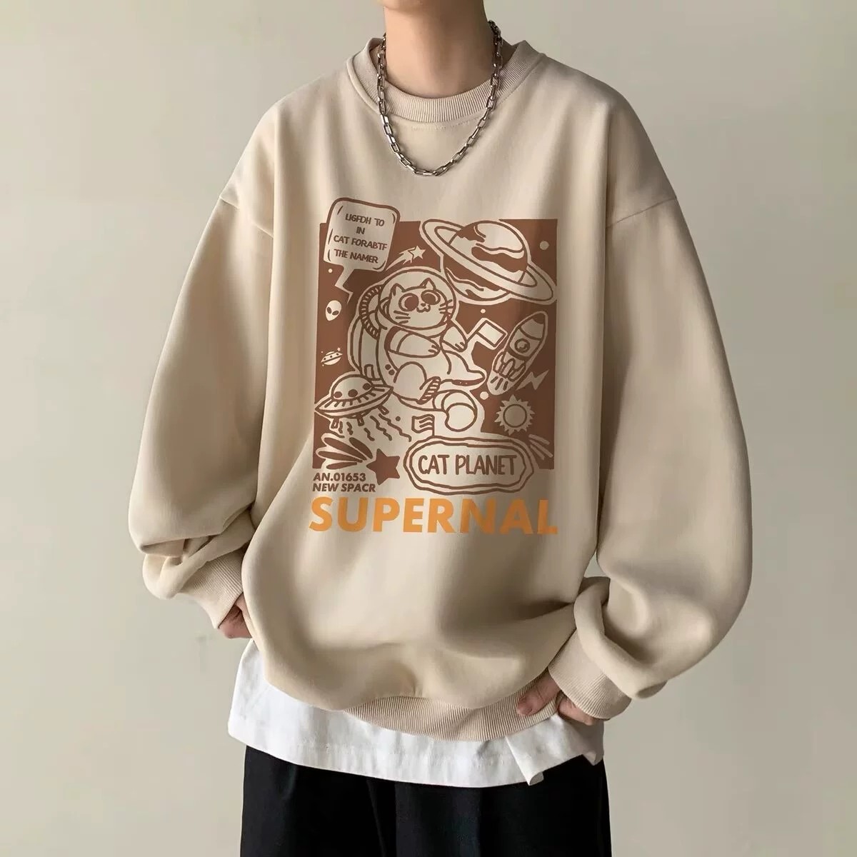 2025春秋メンズ服 シンプル おしゃれ トレーナー 裏起毛 トップス インナーシャツ 6色展開[M~5XL]