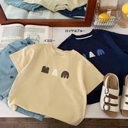 全2色[80-130cm] 女の子男の子 プリント 半袖Tシャツ 韓国風 トップス  カットソー 春夏 キッズ 子供服