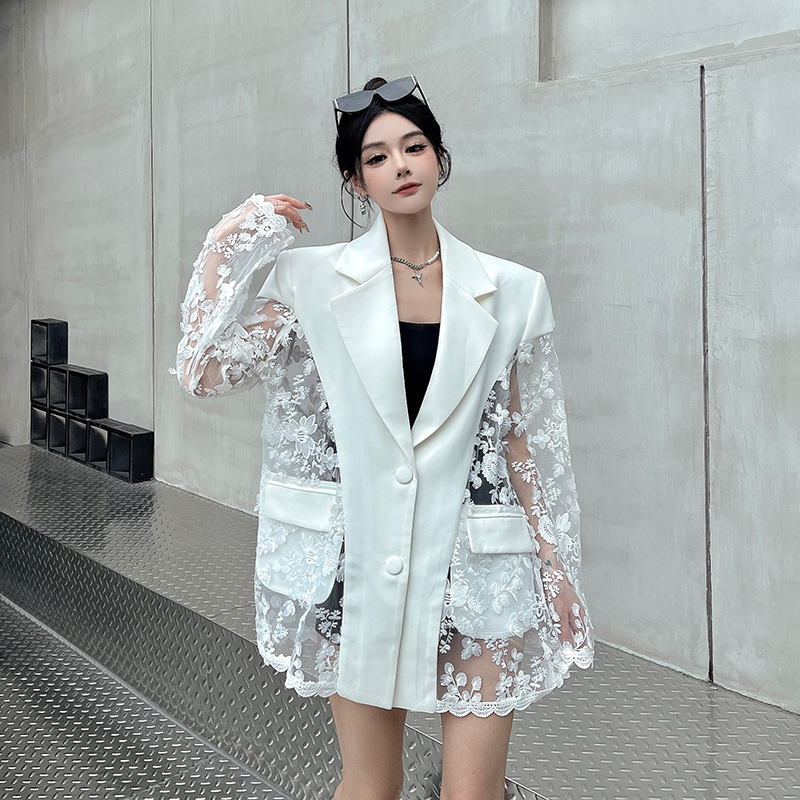 【24AW NEW】SAINT LAURENT_women /レース タキシードジャケット Saint Laurent シングル タキシードジャケット 通販 - FARFETCH