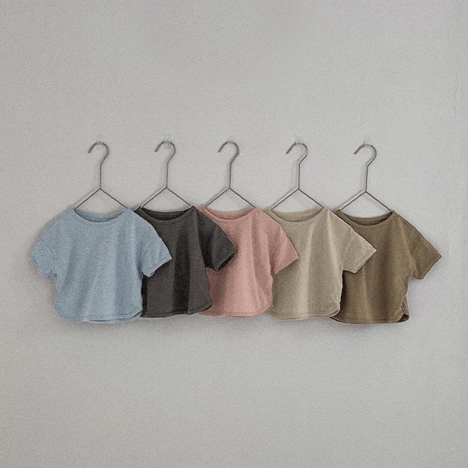 MUSEN☆無地半袖Tシャツ ベビー用 おしゃれ 綿100% 丸首 Tシャツ 子供服 半袖トップス