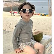 2025夏新作   男の子 長袖 2点セット 水泳服砂浜 海水着 温泉用 子供用水着  日焼け止め 90-140cm