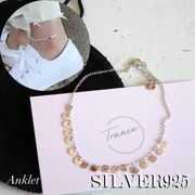 【シルバー925】 巾着付き シルバーアクセサリー アンクレット フリーサイズ プチプラ ユニセックス DAN-3