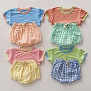【2025夏新作】韓国風子供服 ベビー服 キッズ 男女兼用 おしゃれ 半袖 トップス Tシャツ&短パンツ