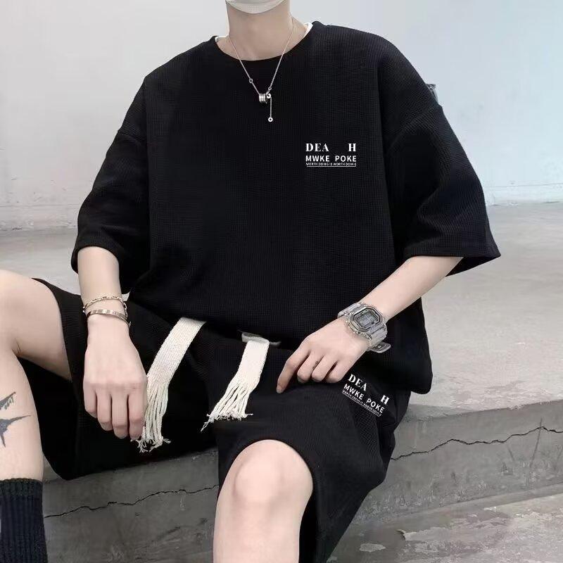2025春夏メンズ服 シンプル おしゃれ Ｔシャツ&ショートパンツ 2点セット トップス 4色展開 [M~5XL]