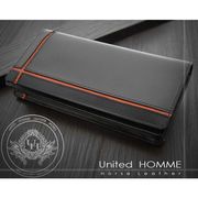 United HOMME　馬革ホースハイド　牛革カウハイド　カラーライン　ロングウォレット　UH-1074　OR