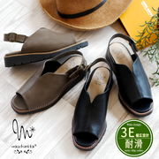 【2025年春夏新作】maschietta ストラップサンダル オープントゥ フラット Vカット 耐滑 軽量 お仕事 3e