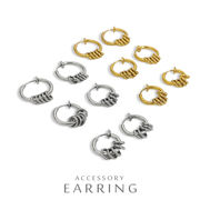 ▼MAGGIO▼リング付ステンレスフープイヤリング 両耳用