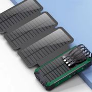 ハイパワー  太陽光発電  パワーバンク   20000 mAh   折りたたみ式   モバイル電源付属