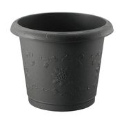 リッチェル 丸 プランター ダークグレー 38型 （植木鉢）