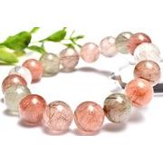 【１点物】レッド・シルバー MIXルチルクォーツ 12mm ブレスレット _MA3172
