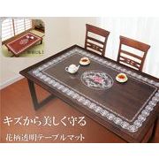 花柄透明テーブルマット