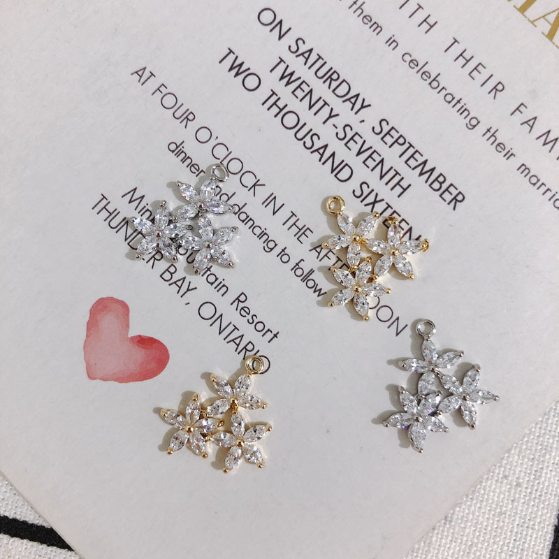 フラワー チャーム ゴールド シルバー お花 モチーフ ピアス アクセサリーパーツ ハンドメイドパーツ