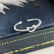 くまさんフレームシルバー指輪 個性的 S925 シルバーアクセサリー アレルギー対応 調整可能 おしゃれ 上品