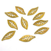 【在庫限り】 メタル合金パーツ 約22x9x1.1mm （丸カン内径1mm） ゴールドカラー 《10個》 金具