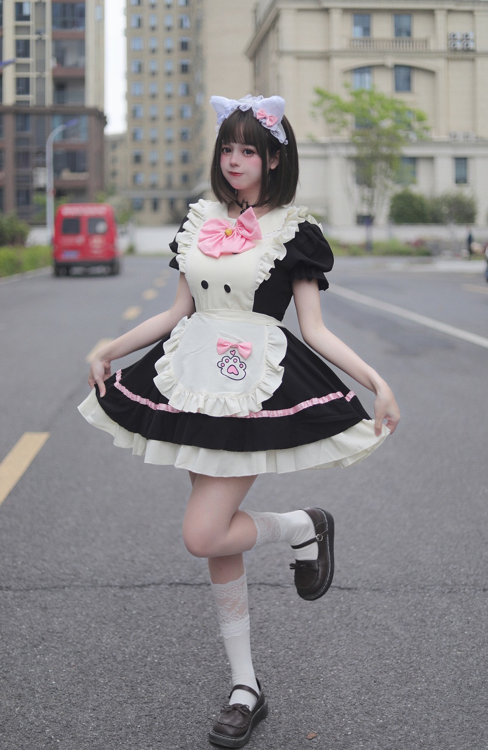 S～6L大きいサイズ☆コスプレ メイド服 エプロン ロリータ