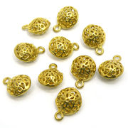 【在庫限り】 メタル合金パーツ 約14x10x7mm （丸カン内径1.5mm） ゴールドカラー 《10個》 金具