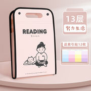 文房具 手提げ書類入れ A4サイズ 学生 児童 かわいい 透明多層収納ファイル