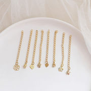 アジャスター チェーン K14 ゴールド アクセサリーパーツ ハンドメイド 調整金具 デザインチェーン 花 星