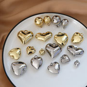 アクリルチャーム ハート メタリック調 アクセサリーパーツ 立体 ハンドメイド 可愛い DIY ボール 丸玉 3D