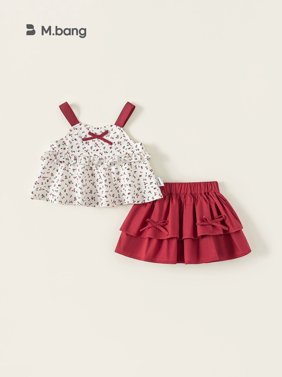 【2点セット】2025春夏新作★韓国風子供服★ベビー服 ★キッズ服★アパレル★袖なし tシャツ  +スカート