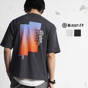 【2025年夏の新作】グラデーション バックプリント 半袖 クルーネック Tシャツ／MinoriTY