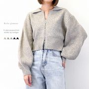 ◎再入荷◎【2025新作】7G無地ジャガードニット　ダブルジップ　カーディガン(32824)