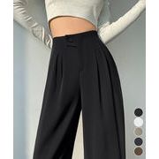 【日本倉庫即納】 ハイウエストスラックス セミワイドパンツ