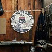 【初回送料無料】ウッディー ラウンド プラーク ROUTE 66 66-CA-RP-537906